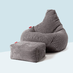 Poltrona moderna a sacco per adulti con imbottitura inclusa Soffio gigante  di design per Salone Pouf per bambini XXL Grigio -  Italia