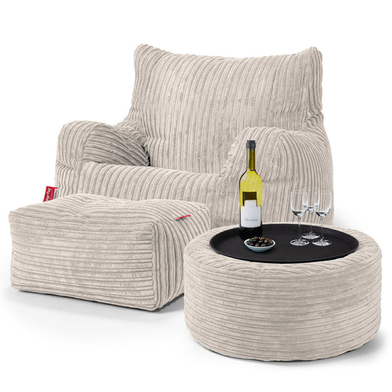 Josephine Poltrona Sacco,  Pouf - Velluto a Coste Avorio 03