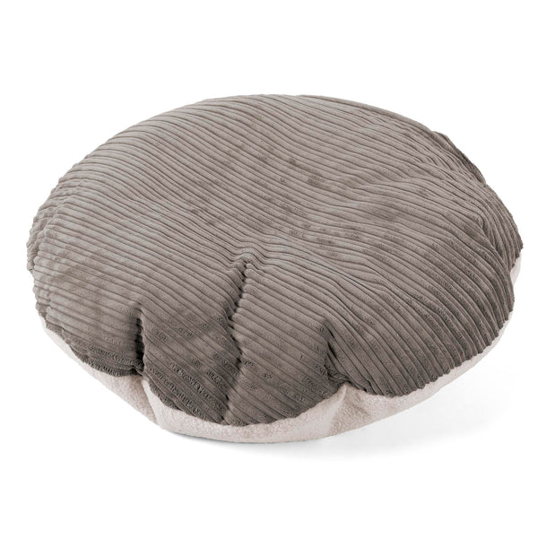 Flexforma Pouf Sacco Rotondo da Pavimento per Bambini 1-3 anni - Bouclé & Velluto a Coste Grafite 01