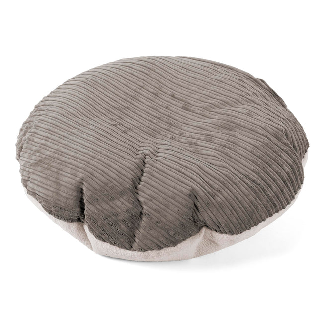 Flexforma Pouf Sacco Rotondo da Pavimento per Bambini 1-3 anni - Bouclé & Velluto a Coste Grafite 01
