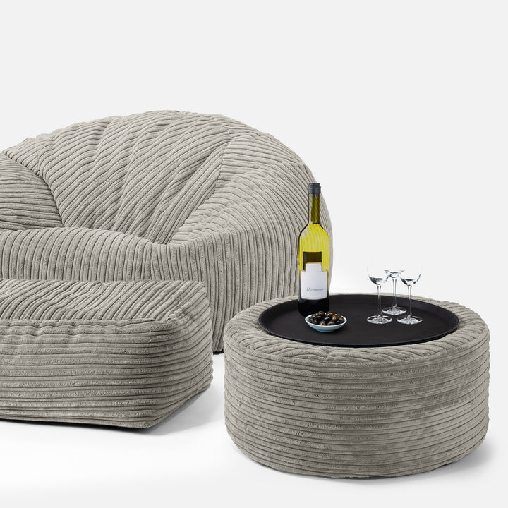Pouf Divano, Sacco - Velluto a Coste Visone 03