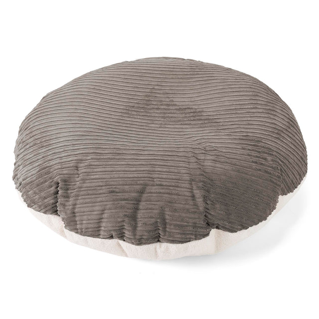 Flexforma Pouf Sacco Rotondo da Pavimento per Bambini 2-14 anni - Bouclé & Velluto a Coste Grafite 01