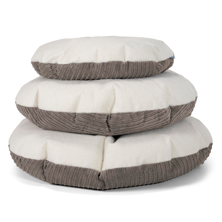 Flexforma Pouf Sacco Rotondo da Pavimento per Bambini 2-14 anni - Bouclé & Velluto a Coste Grafite 03