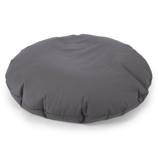 Flexforma Pouf Sacco Rotondo da Pavimento per Bambini 2-14 anni - Facile da Pulire Grigio scuro 01
