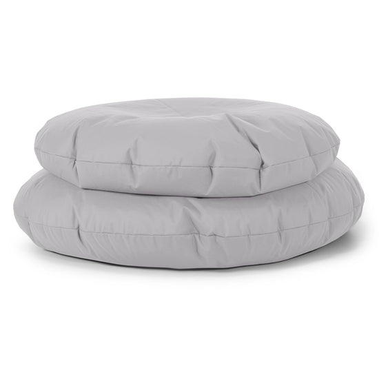 Flexforma Pouf Sacco Rotondo da Pavimento per Bambini 2-14 anni - Facile da Pulire Argento 03