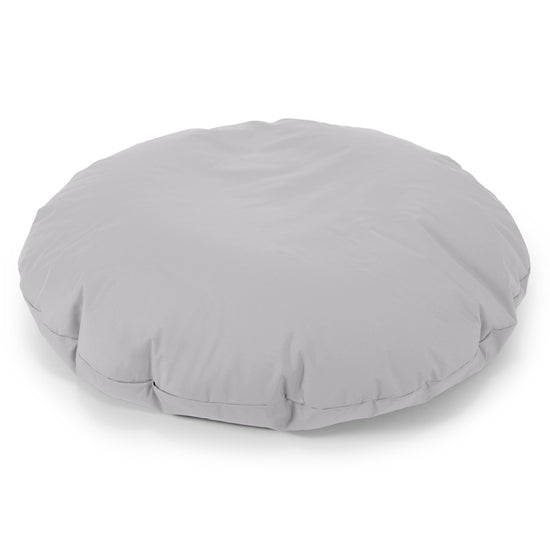 Flexforma Pouf Sacco Rotondo da Pavimento per Bambini 2-14 anni - Facile da Pulire Argento 01