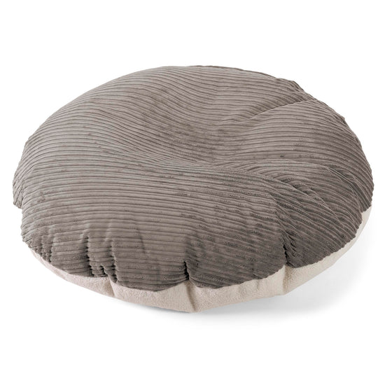 Flexforma Pouf Sacco Rotondo da Pavimento per Adulti - Bouclé & Velluto a Coste Grafite 01