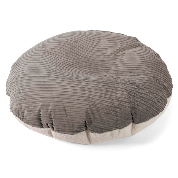 Flexforma Pouf Sacco Rotondo da Pavimento per Adulti - Bouclé & Velluto a Coste Grafite 01