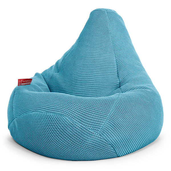 Poltrona Sacco Pouf 'Gioco' - Ellos Lavorazione a maglia grossa Blu petrolio