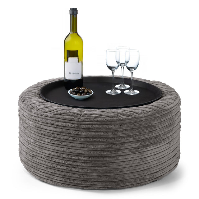 Pouf Ottoman - Velluto a Coste Grafite 01