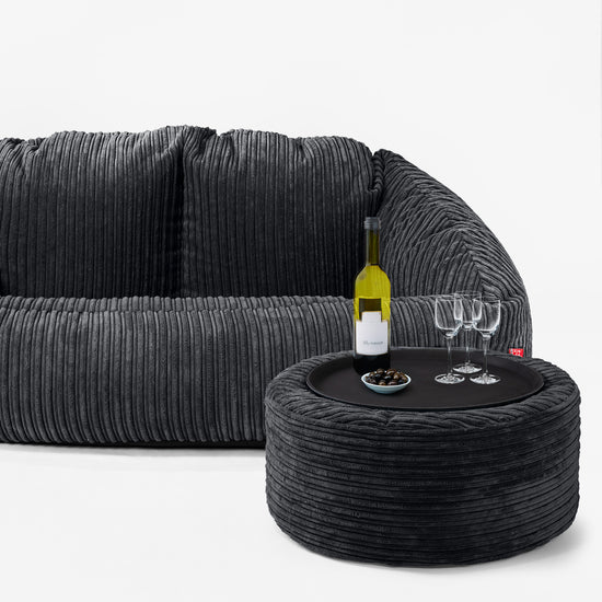 Divano a Sacco Bubble - Velluto a Coste Nero 03