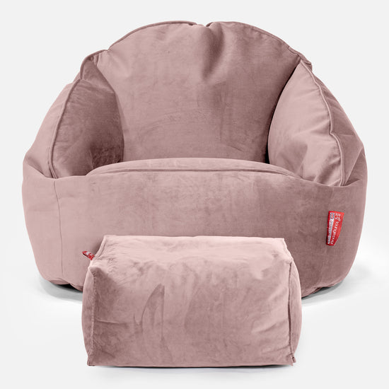 Poltrona a Sacco Bubble - Velluto Rosa 02