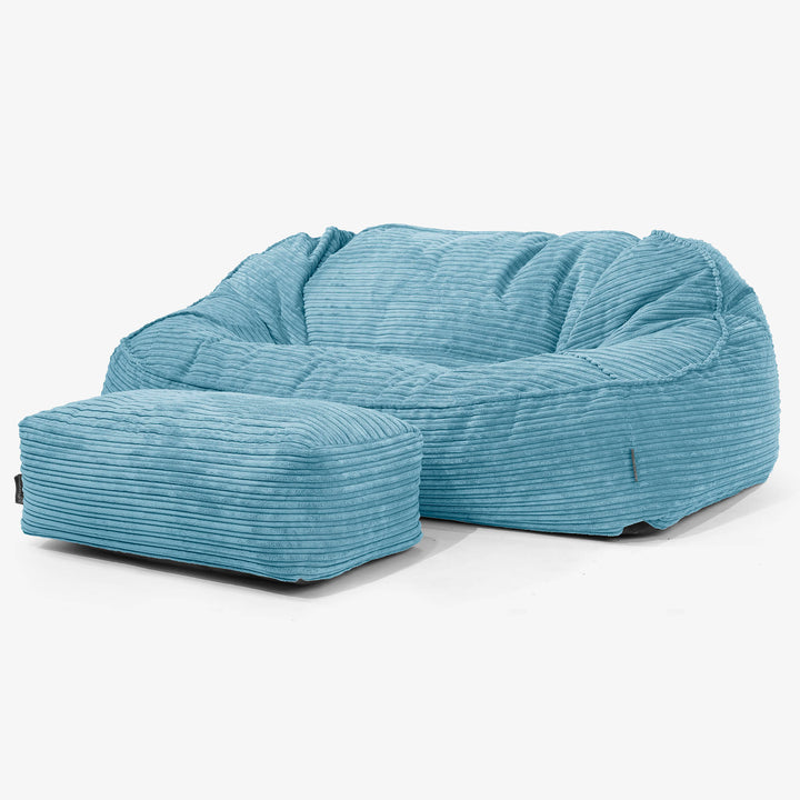 Divano Sacco Oversize Sloucher - Velluto a Coste Egeo Blu 02