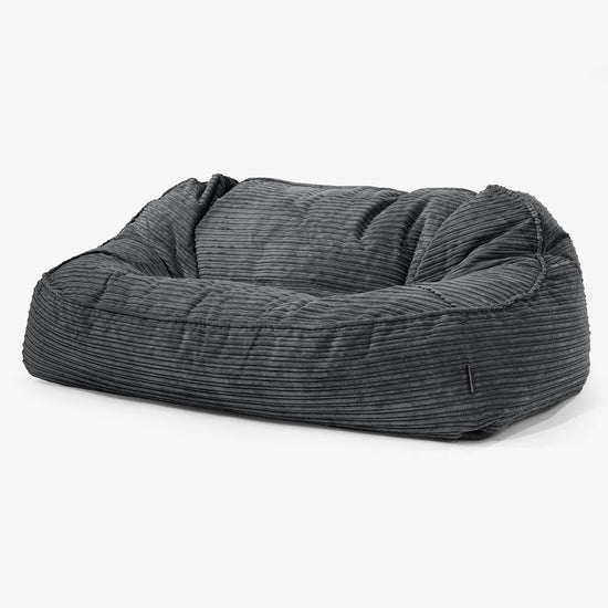 Divano Sacco Oversize Sloucher - Velluto a Coste Nero 01