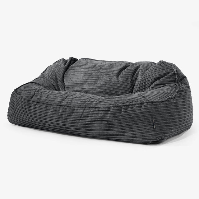 Divano Sacco Oversize Sloucher - Velluto a Coste Nero 01