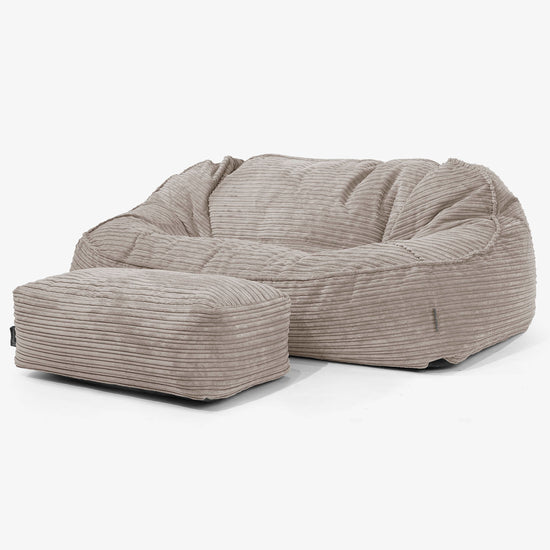 Divano Sacco Oversize Sloucher - Velluto a Coste Grigio Tortora 02