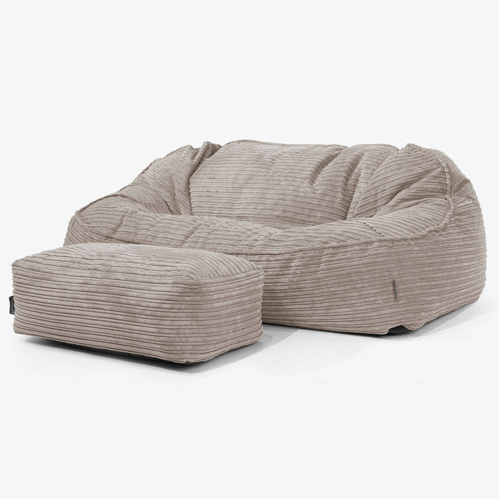 Divano Sacco Oversize Sloucher - Velluto a Coste Grigio Tortora 02