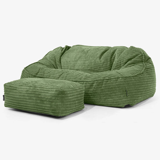 Divano Sacco Oversize Sloucher - Velluto a Coste Verde Foresta 02