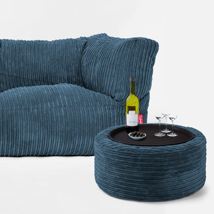 Albert Pouf Divano 2 posti - Velluto a Coste Navy 03