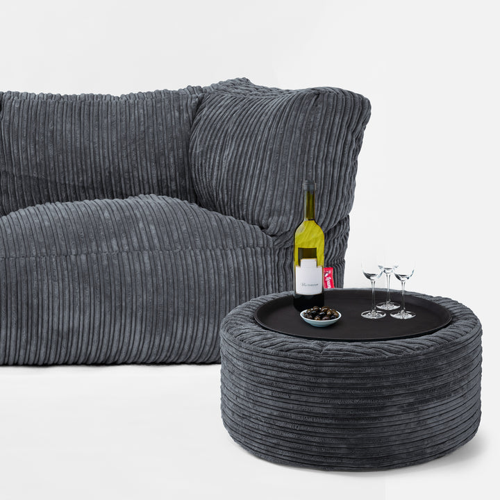 Albert Pouf Divano 2 posti - Velluto a Coste Ardesia 03