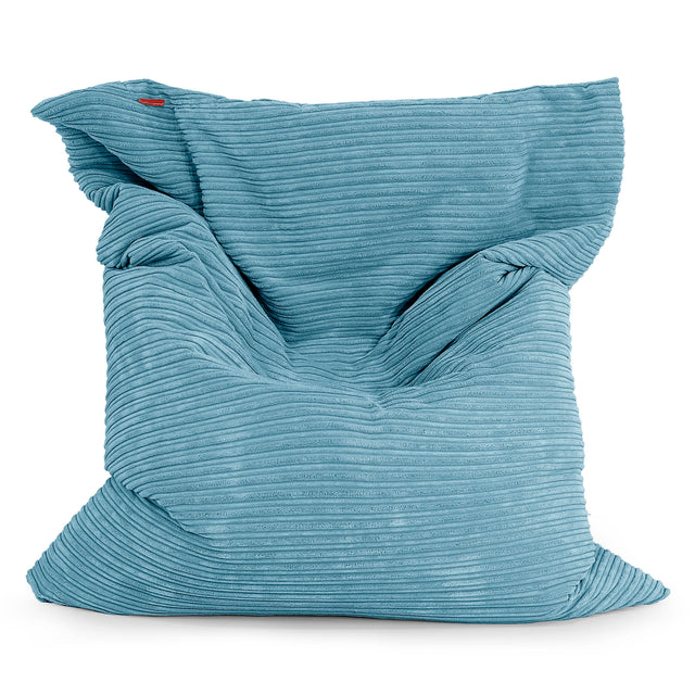 Cuscino Pouf Sacco XL - Velluto a Coste Egeo Blu 01