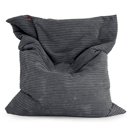 Cuscino Pouf Sacco XL - Velluto a Coste Nero 01