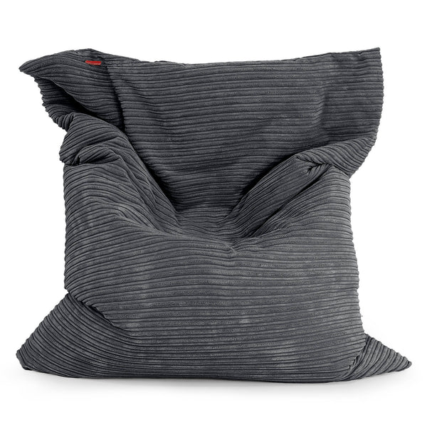 Cuscino Pouf Sacco XL - Velluto a Coste Nero 01