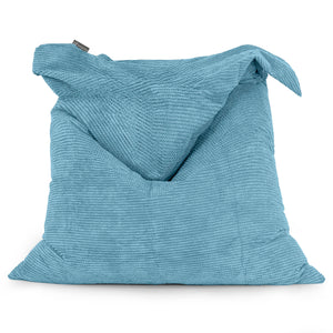 Cuscino Pouf Sacco XL - Pompon Egeo Blu