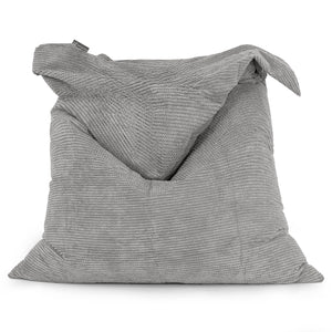 Cuscino Pouf Sacco XL - Pompon Carbone Grigio