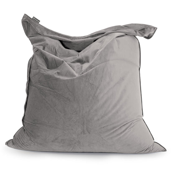 Cuscino Pouf Sacco XL - Velluto Argento 01