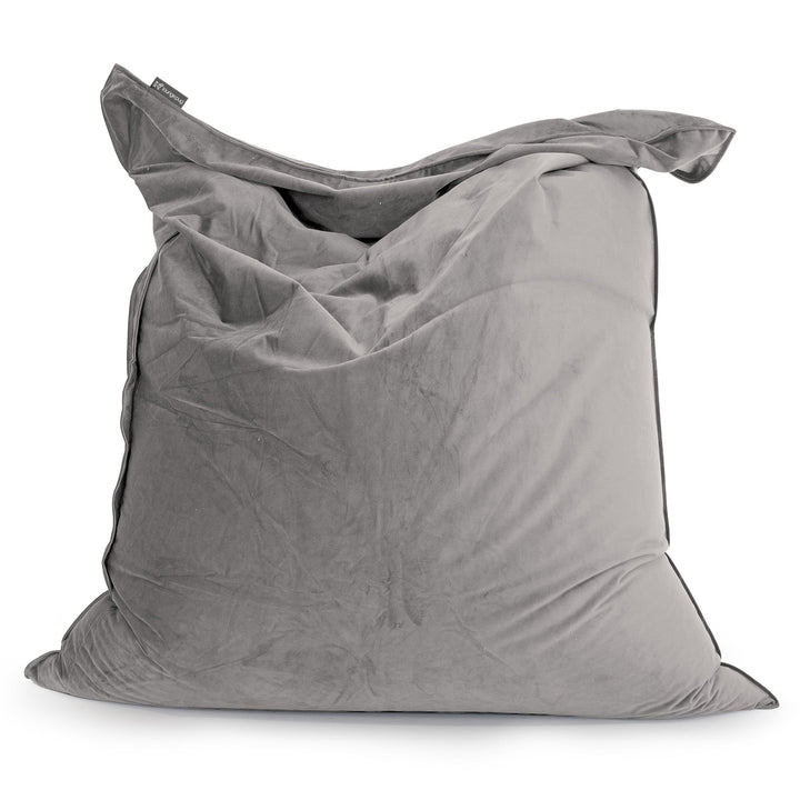 Cuscino Pouf Sacco XL - Velluto Argento 01