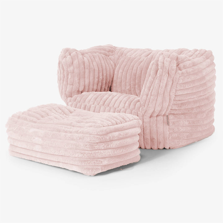 Albert Poltrona Sacco - Velluto Felpato Ultra Morbido Rosa Antico 02