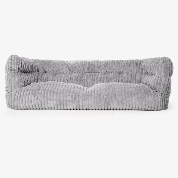 Albert Pouf Divano 3 posti 2.0 - Velluto Felpato Ultra Morbido Grigio 01