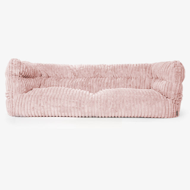 Albert Pouf Divano 3 posti 2.0 - Velluto Felpato Ultra Morbido Rosa Antico 01