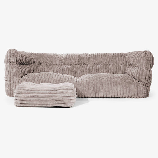 Albert Pouf Divano 3 posti 2.0 - Velluto Felpato Ultra Morbido Visone 02