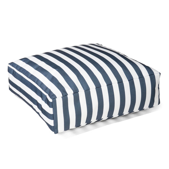 Cuscino da Pavimento da Esterno - A Righe Blu Navy 01