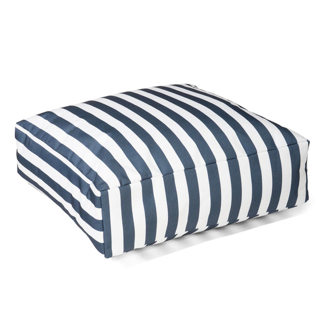 Cuscino da Pavimento da Esterno - A Righe Blu Navy 01