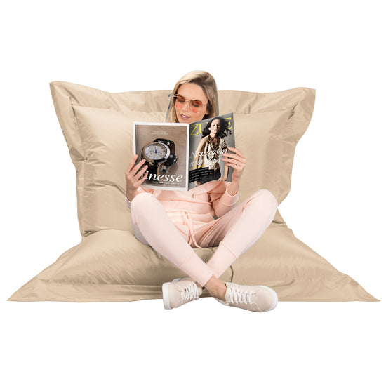 Cuscino Pouf Sacco XL, Pouf Letto - SmartCanvas™ Beige 02