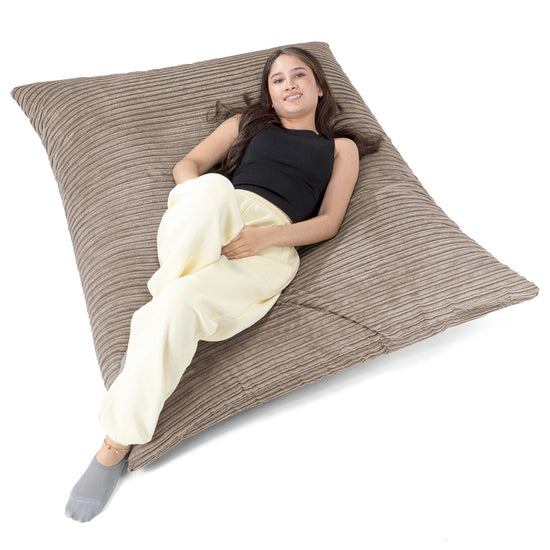 Cuscino Pouf Sacco XL - Velluto a Coste Grigio Tortora 02