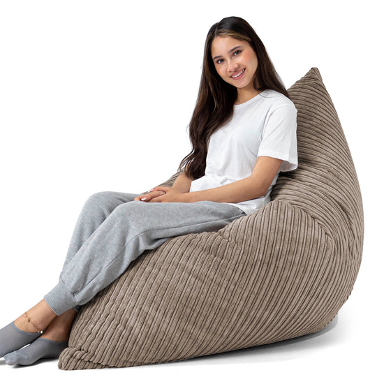 Cuscino Pouf Sacco XL - Velluto a Coste Grigio Tortora 03