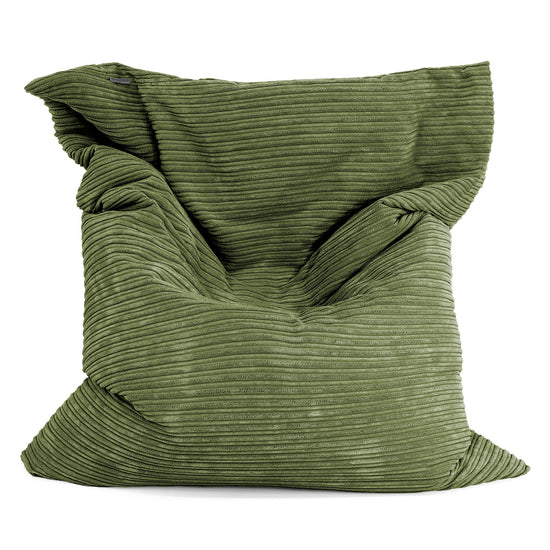 Cuscino Pouf Sacco XL - Velluto a Coste Verde Foresta 01