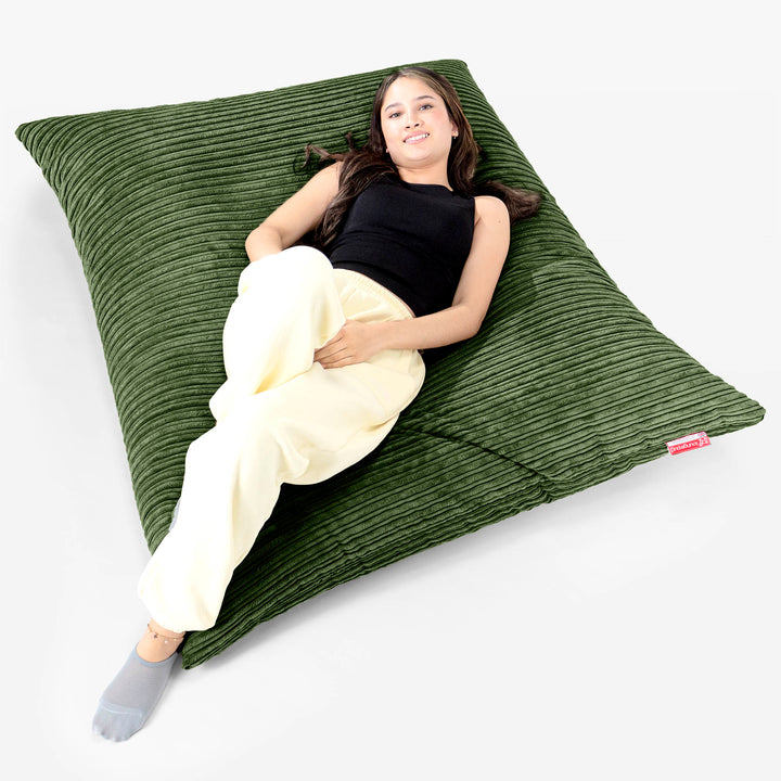 Cuscino Pouf Sacco XL - Velluto a Coste Verde Foresta 02