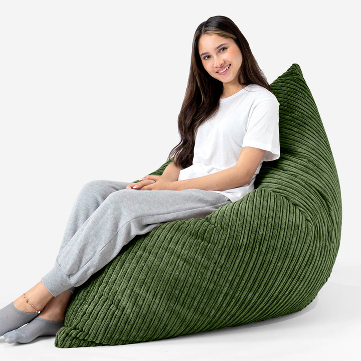 Cuscino Pouf Sacco XL - Velluto a Coste Verde Foresta 03