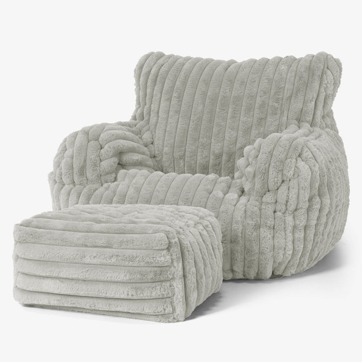 Josephine Poltrona Sacco,  Pouf - Velluto Felpato Ultra Morbido Verde Salvia 02