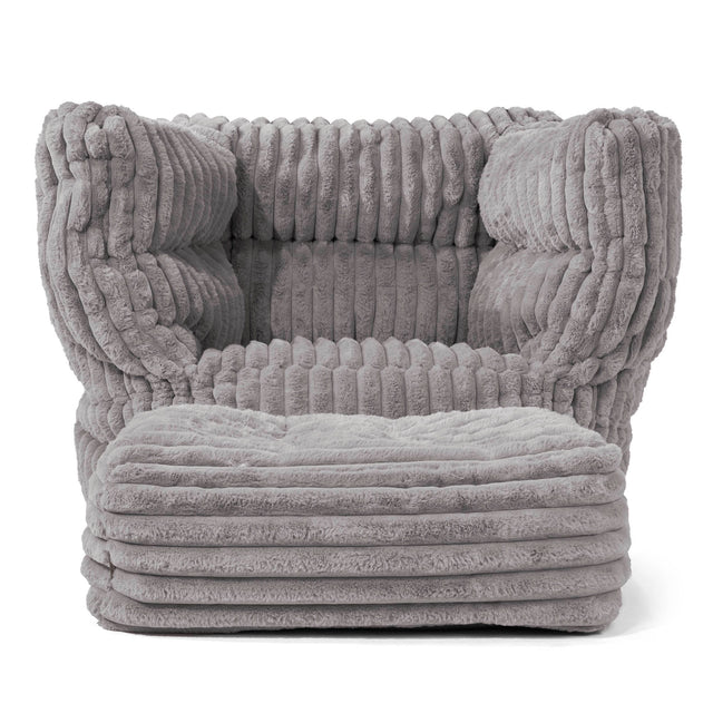 Louis Poltrona Sacco - Velluto Felpato Ultra Morbido Grigio 02