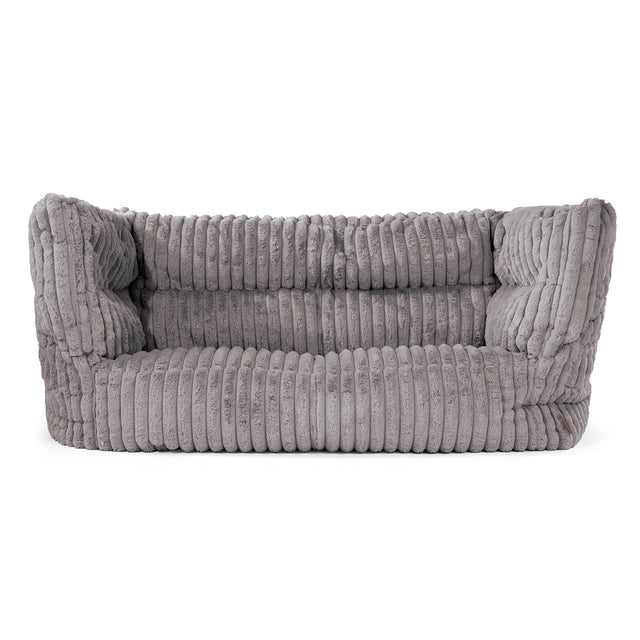 Louis Pouf Divano 2 posti - Velluto Felpato Ultra Morbido Grigio 01