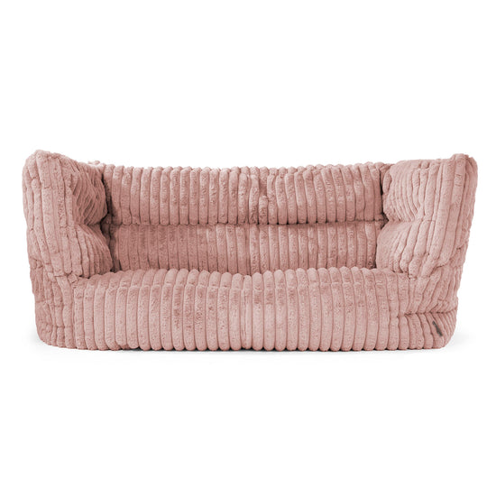 Louis Pouf Divano 2 posti - Velluto Felpato Ultra Morbido Rosa Antico 01