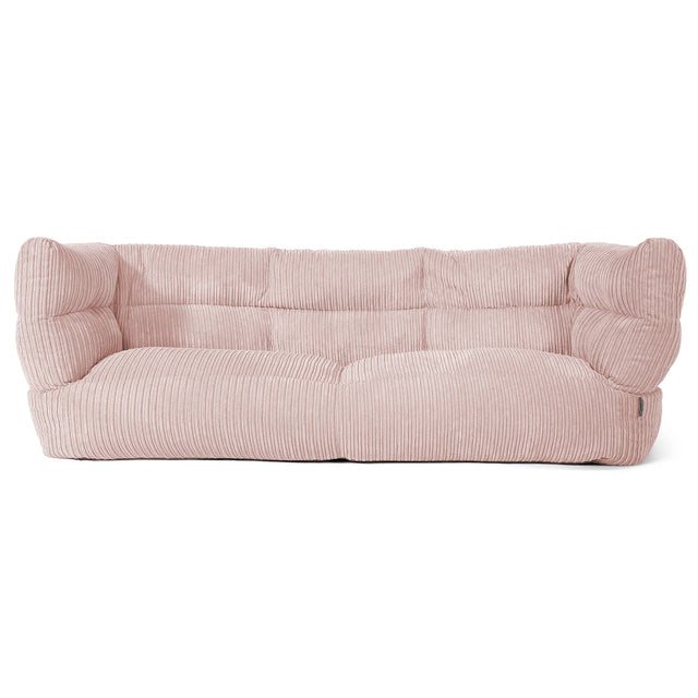 Louis Pouf Divano 3 posti - Velluto a Coste Rosa Cipria 01