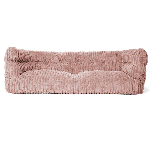 Louis Pouf Divano 3 posti - Velluto Felpato Ultra Morbido Rosa Antico 01
