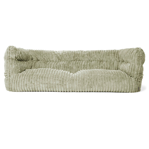 Louis Pouf Divano 3 posti - Velluto Felpato Ultra Morbido Verde Salvia 01